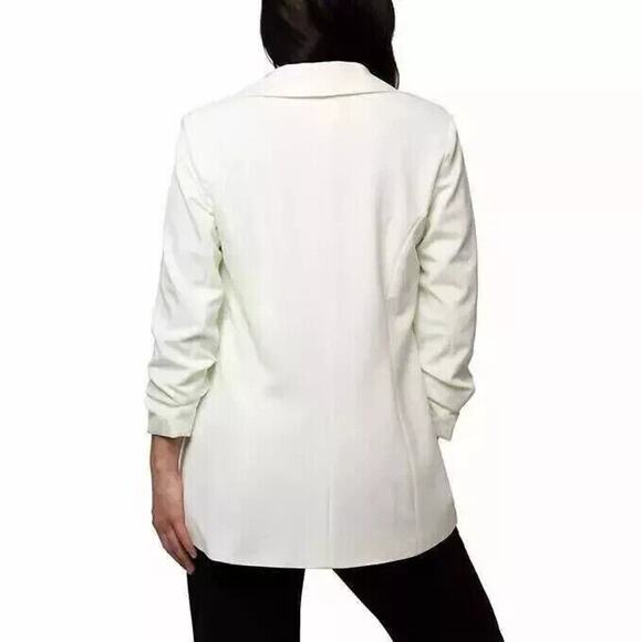 Dakota Blue Women's Crepe Blazer, White, XL - Picture 2 of 3